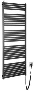 Aqualine TONDI-E elektromos fürdőszobai radiátor, 600x1690 mm, 800 W, matt fekete (DE496T)