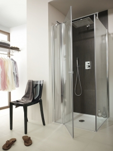 Deante Cubic szimmetrikus zuhanyzó, egy nyíló ajtóval