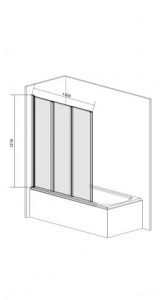 Sanotechnik Kádparaván, Sanotechnik E1333W Háromrészes 130x121