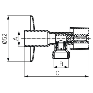 Ferro sarokszelep 1/2"-1/2"