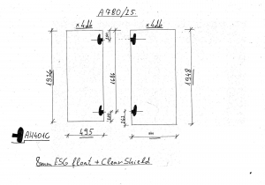 Egyedi 90+50lengő zuhanyfal