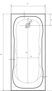 Sanotechnik FIJI testformájú kád 170x75
