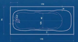 Sanotechnik FIJI testformájú kád