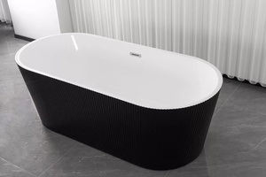 Sanotechnik RENO BLACK szabadon álló fürdőkád, fekete/fehér (G9043)
