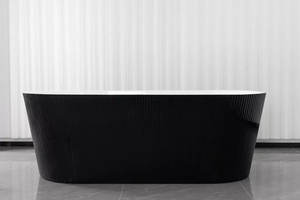 Sanotechnik RENO BLACK szabadon álló fürdőkád, fekete/fehér (G9043)