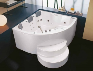 Kolpa San Gaia 160 fehér beépíthető fürdőkád vital (levegő-víz) masszázsrendszerrel, előlappal