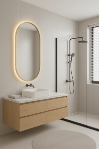 Inspiro Design Gemma Smart Gold ovális tükör, arany, keretvilágítással