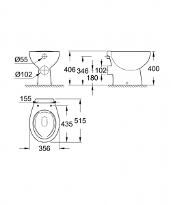 Grohe Bau Ceramic Álló WC