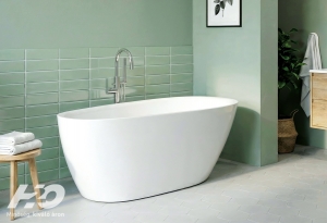 H2O Elena 160x75 KÁD térben álló+ ELŐLAP (fehér), Fehér klick-klack, +LÁB