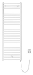 Aqualine DIRECT-E elektromos fürdőszobai radiátor fűtőpatronnal, egyenes, 450x1320 mm, 400 W, fehér (ILE34T)