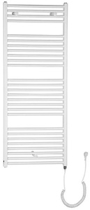 Aqualine DIRECT-E elektromos fürdőszobai radiátor fűtőpatronnal, egyenes, 600x1320 mm, 600 W, fehér (ILE36T)