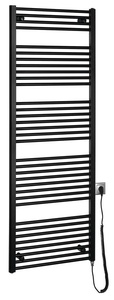 Aqualine DIRECT-E elektromos fürdőszobai radiátor fűtőpatronnal, egyenes, 600x1680 mm, 800 W, fekete (ILE66TB)