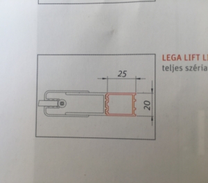 Roltechnik Lega Lift Line zuhanykabin toldóprofil