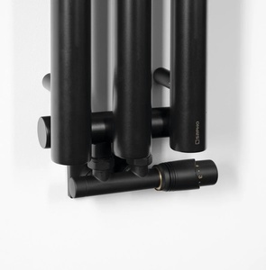 Sapho PILON fürdőszobai radiátor, 3 fogassal, 196x1800 mm, 437 W, matt fekete (IZ128T)