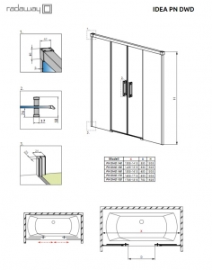 Radaway Idea Black PN DWD fekete kádparaván