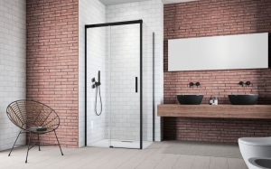 Idea 8 Black KDJ szögletes fekete zuhanykabin