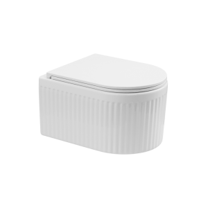 Invena GLAMOUR WC csésze "struktúrált",QFS, soft-close ülőkével, fali, kerek, fehér