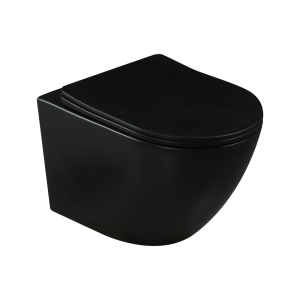 Invena TAVRO WC csésze, "QFS" soft-close ülőkével, fali, kerek, fekete