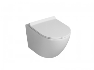 Invena TESSO Perem nélküli WC csésze soft-close ülőkével, fali, kerek, fehér