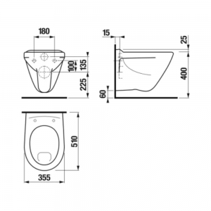 JIKA Profil laposöblítésű fali wc