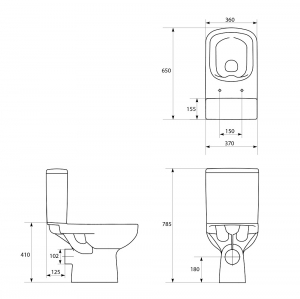 Cersanit COLOUR KOMPAKT PEREM NÉLKÜLI WC, TETŐ NÉLKÜL