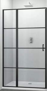 Sanotechnik ELITE BLACK osztott nyílóajtó (6 mm) 120 cm (K120B)