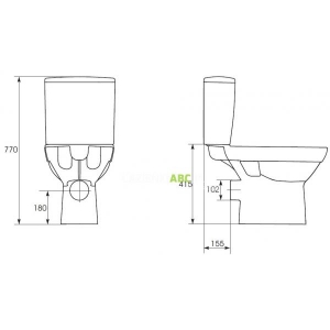 Cersanit CITY PEREM NÉLKÜLI KOMPAKT WC+ WC TETŐ LECSAPÓDÁSMENTES, EASY-OFF