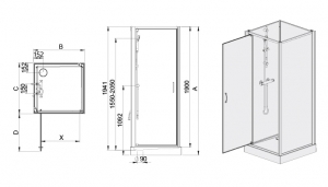 Sanplast kpl-KCDJ / BASIC-S hátfalas zuhanykabin