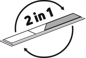 Deante 900 NERO 2in1 zuhanyfolyóka, Steel/burkolható