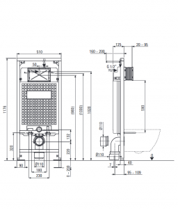 Deante Falsík alatti keret, fali WC-csészékhez