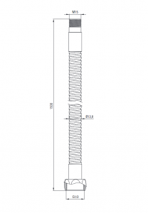 Deante Zuhanytömlő, 3 lyukas csaptelephez - 150 cm