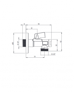 Deante Sarokszelep, WC-tartály csatlakoztatásához, 1/2" - 1/2"