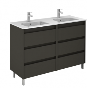Royo Sansa Alsószekrény 3 fiókos, 80-as, Gloss Anthracite
