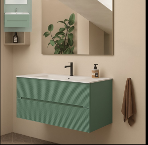 AdattoCasa Rigo 2 fiókos függesztett alsó bútor, 100 cm, Verde Salvia