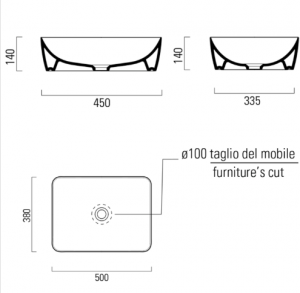 Sapho Sand/Nubes mosdó, 50x38 cm