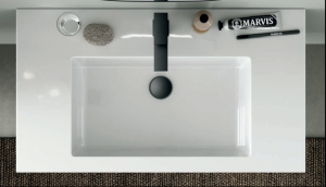 AdattoCasa Rigo white matt kompozit mosdó, 100 cm