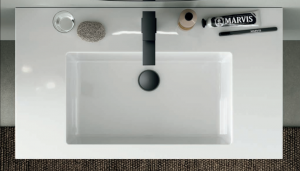 AdattoCasa Rigo white matt kompozit mosdó, 120 cm