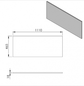 Sapho Cirasa DTDL pult, 111 x 46,5 x 1,8 cm, Ezüst tölgy
