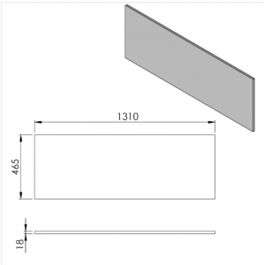 Sapho Cirasa DTDL pult, 131 x 46,5 x 1,8 cm, Ezüst tölgy