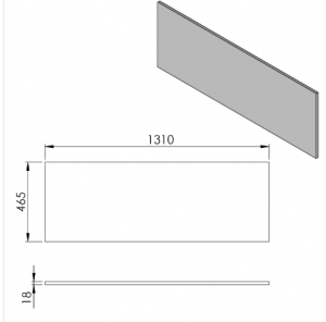 Sapho Cirasa DTDL pult, 131 x 46,5 x 1,8 cm, Rusztikus fenyő