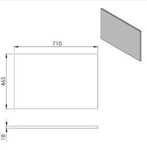 Sapho Cirasa DTDL pult, 71 x 46,5 x 1,8 cm, Alabama tölgy
