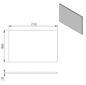 Sapho Cirasa DTDL pult, 71 x 46,5 x 1,8 cm, Cuneo tölgy