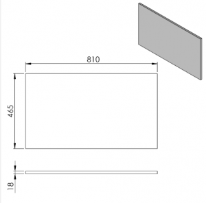 Sapho Cirasa DTDL pult, 81 x 46,5 x 1,8 cm, Ezüst tölgy