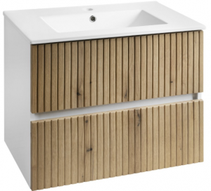 Aqualine Paneda Strip mosdótartó szekrény, mosdó nélkül, 69,5 x 55 x 45,2 cm, Emporio tölgy