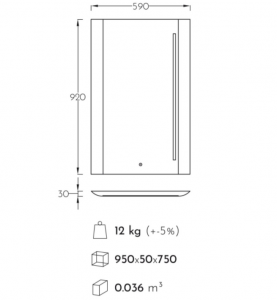 Venus ART D60 Diószínű  Szenzoros Fürdőszoba tükör Világítással
