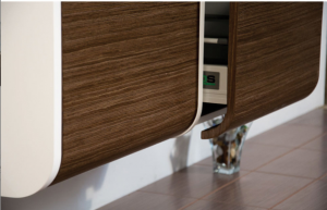 Venus D120 Fürdőszobai alsószekrény műmárvány mosdóval, Diószínű