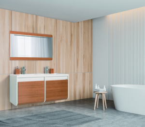 Venus T120 Fürdőszobai alsószekrény műmárvány mosdóval, Tölgyszínű