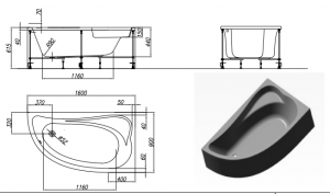 Kolpa San Calando aszimmetrikus kád