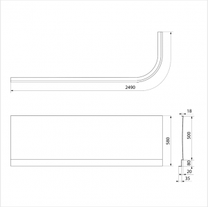 POLYSAN VIVA L előlap, balos, 185x80cm (72118)