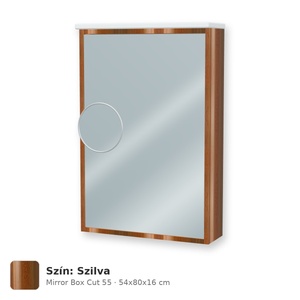 Tboss Mirror Box Cut 55 tükrös felsőszekrény, 1 ajtós, balos nyitás, Szilva